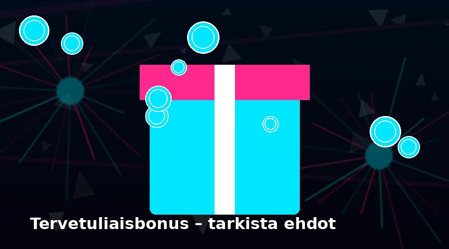 Smasha tervetuliaisbonus – kuvitus lahjapaketista ja kolikoista