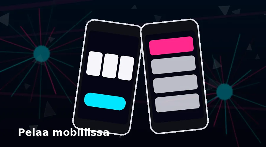 Smasha mobiilikasino – kuvitus kahdesta älypuhelimesta pelinäkymällä